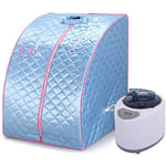 Aqrau - Sauna à Vapeur Portatif 1.5L, spa Sauna Transportable à Domicile, Sauna avec Chaise Pour 1 Personne, Blue