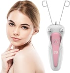 Épilateur pour femme, épilateur pour le visage pour femme, épilateur facial pour femme, sans fil, épilateur USB pour le visage, avec LED pour le visage (rose)