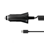 Just Wireless Corded microUSB Car Charger 1 Amp For Android mobile phones -Black