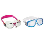 Aquasphere Vista Swimming Mask/Goggles White & Pink - Clear Lens & Seal KID | Swimming Goggles for Kids 3 years + | UV Protection | Silicone Seal