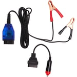 Adaptateur universel de cble d'alimentation de secours pour véhicule, économiseur de données de mémoire de voiture OBD2, avec Clips rouges et noirs