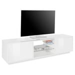 Meuble TV moderne 2 portes 180 cm LUCERA blanc Taille unique