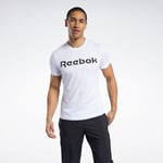 Reebok Men's Graphic Series Linear Logo T Shirt, White, XXL UK