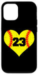 iPhone 12/12 Pro Softball Number 23 Jersey Funny Softball Heart Game Day Case