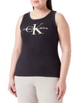 Calvin Klein Jeans Women Tank Top Rib Cotton, Black (Ck Black), XL