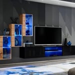 Ensemble Meuble TV "Switch XXII" 210cm Naturel & Noir