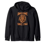 Awesome Since 1964 Birthday Star Sign Zodiac Leo Zip Hoodie