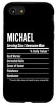 Coque pour iPhone SE (2020) / 7 / 8 Michael Gift, informations nutritionnelles Taille de portion, calories