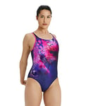 Arena Women's Swimsuit-005136 Swimsuit, Navy-Freak Rose-Multi, 32 UK