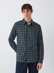 Kin Long Sleeve Check Check Cotton Shirt, Navy/Urban Chic