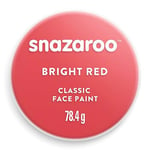 Snazaroo Classic Face and Body Paint for Kids and Adults, Bright Red Colour, Water Based, Easily Washable, Non-Toxic, Makeup, Body Painting for Parties, for Ages 3+