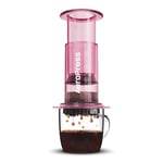 AeroPress Clear Coffee Press – 3 In 1 Brew Method Combines French Press, Pourover, Espresso, Full Bodied Coffee Without Grit or Bitterness, Small Portable Coffee Maker for Camping & Travel, Pink