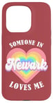 Coque pour iPhone 15 Pro Quelqu'un à Newark m'aime City Heart