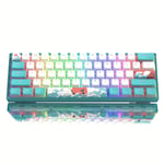 Womier-Clavier mécanique filaire WK61 RVB,clavier de jeu remplaçable à chaud,thème Blue Sea,touches PBT,PC Windows,joueurs - Type WK61 GREEN-Interrupteur rouge