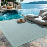 HomebyHome Tapis d'Extérieur Résistant aux Intempéries 300x400 (280 x 370 cm) Bleu - Résistant aux UV, Imperméable et Léger - Idéal pour Balcon, Terrasse, Jardin et Cuisine