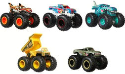 Hot Wheels Monster Trucks Crash Crew, 5-Pack of 1:64 Scale Toy Trucks