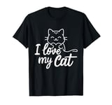 Cute I Love My Cat Outfit Cats Mum T-Shirt