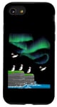 Coque pour iPhone SE (2020) / 7 / 8 Aurora Borealis lover Atlantique macareux mer falaise lumières polaires