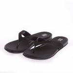 Fitflop Womenss Fit Flop Gracie Shimmerlux Flip-Flops in Black Leather (archived) - Size UK 6.5