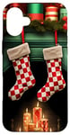 iPhone 16 Plus Christmas Stockings Hung by the Fireplace Case