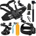 10 En 1 Accessories Pack Kit Selfie Bâton Pour Gopro Hero 13/12/11/10/9/8/7/6/5/Fusion Crosstour Campark Nouveau Apeman Wimius Tectectec Yi Akaso Campark Victure[VID064493]