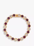 Eclectica Pre-Loved 22ct Gold Plated Swarovski Crystal Tennis Bracelet, Gold/Purple