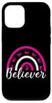 iPhone 15 Pink Ribbon Support BELIEVER Breast Cancer Awareness Women Case