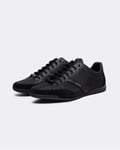 Boss Orange Saturn Mens Low Profile Mixed Material Trainers With Suede and Faux Leather - Black Nappa Leather - Size UK 8