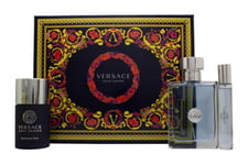 VERSACE POUR HOMME GIFT SET 100ML EDT + 75ML DEODORANT STICK + 10ML EDT - MEN'S