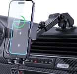 Support Telephone Voiture Induction, Chargeur Induction Voiture[Serrage Automatique],Double Bobine Chargeur Induction Iphone Compatible Avec L'iphone 15/15 Pro Max/14/14pro Max/13/12