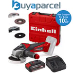 Einhell TE-AG 18/115 Q Li Cordless Angle Grinder Power X-Change Case +Disc 2.5ah