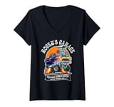 Womens Roger's Garage Hotrod Classic Car Design for the Name Roger V-Neck T-Shirt