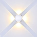 Outlet: V-Tac 4W LED vit vägglampa - Runda, IP65 utomhusbruk, 230V, inkl. ljuskälla - Dimbar : Inte dimbar, Kulör : Varm