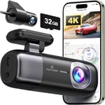 REDTIGER Dash Cam 4K/2,5K Avant et Arrière, Dasham Voiture avec WiFi et GPS, Carte 32 Go, Enregistrement en Boucle, Mode Stationnement, Contrôle Intelligent par Application, Prise en Charge 256 Go