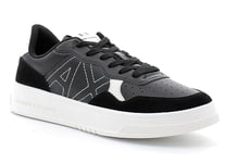 Armani Exchange Baskets pour Homme, détails en Daim, Logo à l'avant, Noir, 39 EU