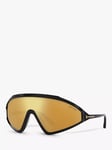 TOM FORD TR001794 Men's Wrap Sunglasses, Shiny Black/Mirror Yellow