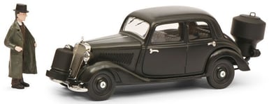 SCHUCO, MERCEDES BENZ 170 V noir  Brûleur de bois avec figurine, échelle 1/43...