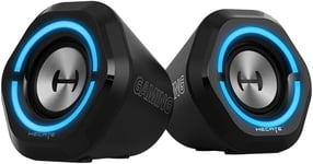 Hecate G1000 - Enceintes Gaming Actives RVB, Bluetooth 5.0, Entrées AUX, USB, 10W, Noir