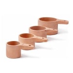 2X(4PCS/Set Wood Measuring Cups Handcrafted with Wood Polish Finish for2766