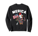 Merica Christmas Shirt Patriotic Veteran Santa Bald Eagle Sweatshirt