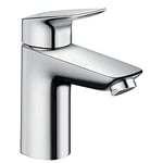 Hansgrohe Mitigeur de lavabo hg 100 logis chromé sans garniture d'écoulement, Argent, pour lavabo - Taille L: 10 cm