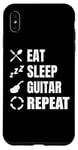 Coque pour iPhone XS Max Eat Sleep Guitar Repeat Guitar Player Instrument de musique