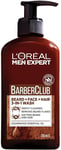 L’Oréal Paris  Cleansing 3-In-1 Beard, Face & Hair Wash 200Ml, Barber Club Wash