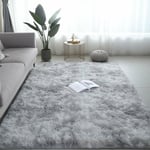 Gabrielle - Tapis de Salon Shaggy 160 x 230cm en Peluche Gris Fibre de Polypropylène Souple Tapis Antidérapante