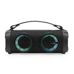 Bluetooth® Party Boombox | 5 timer | 2.0 | 24 W | Medieafspilning: AUX / USB | Kan parres | Bærehåndtag | Fest lys | Sort