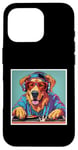 iPhone 16 Pro Golden Dog Music DJ Turntables Mixing Vinyl Records Graphic Case