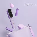 (Violet)Hair Straightening Brush Portable Rechargeable Hair Straightener