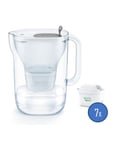 Carafe filtrante Brita Style Grise + Pack de 6 filtres à eau Brita Maxtra Pro All in 1 Blanc