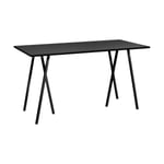 HAY Loop Stand incl. support bar table 87,5x180 cm Black-black linoleum-black ash