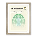 Book Cover The Secret Garden Frances Hodgson Burnett Modern Framed Wall Art Print, Ready to Hang Picture for Living Room Bedroom Home Office Décor, Oak A4 (34 x 25 cm)